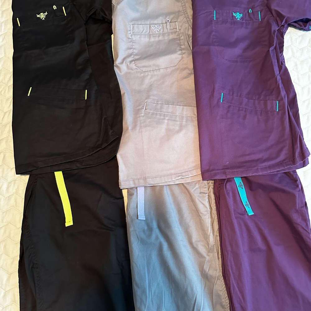 Scrub set 6 piece bundle.  Med Couture.